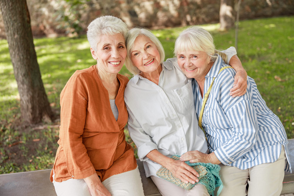 Senior Ladies Sitting Outside at VRS Retirement Community